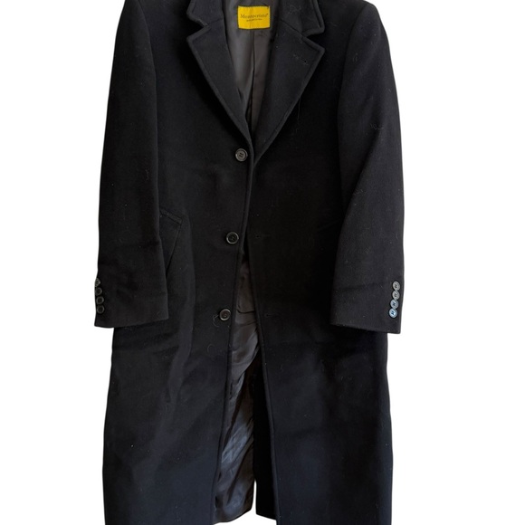 Men's Black Single-Breasted Pea Coat - Classic Tailored Style - Picture 2 of 5